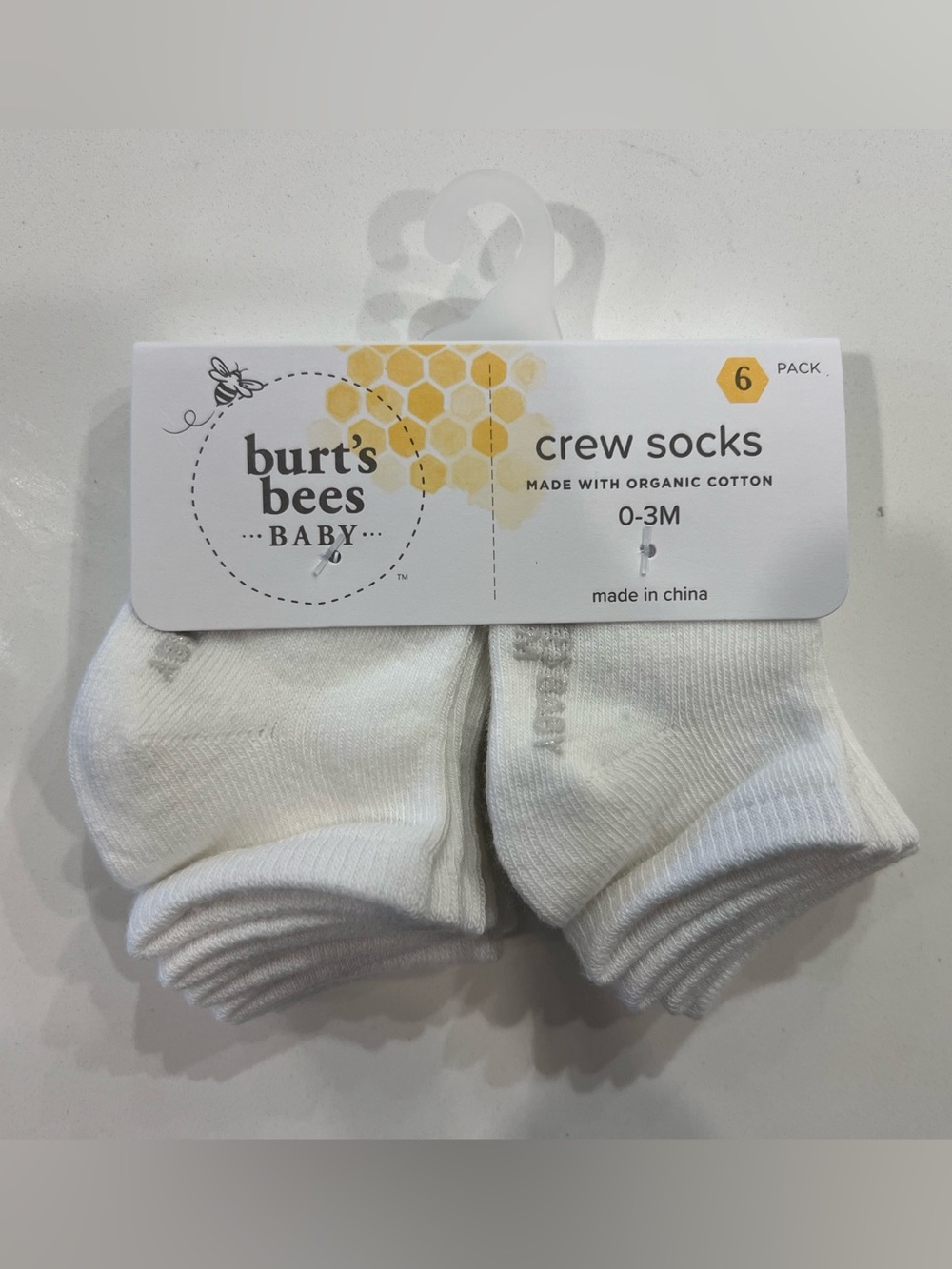 NWT Burt’s Bees Baby Crew Socks: 0-3M